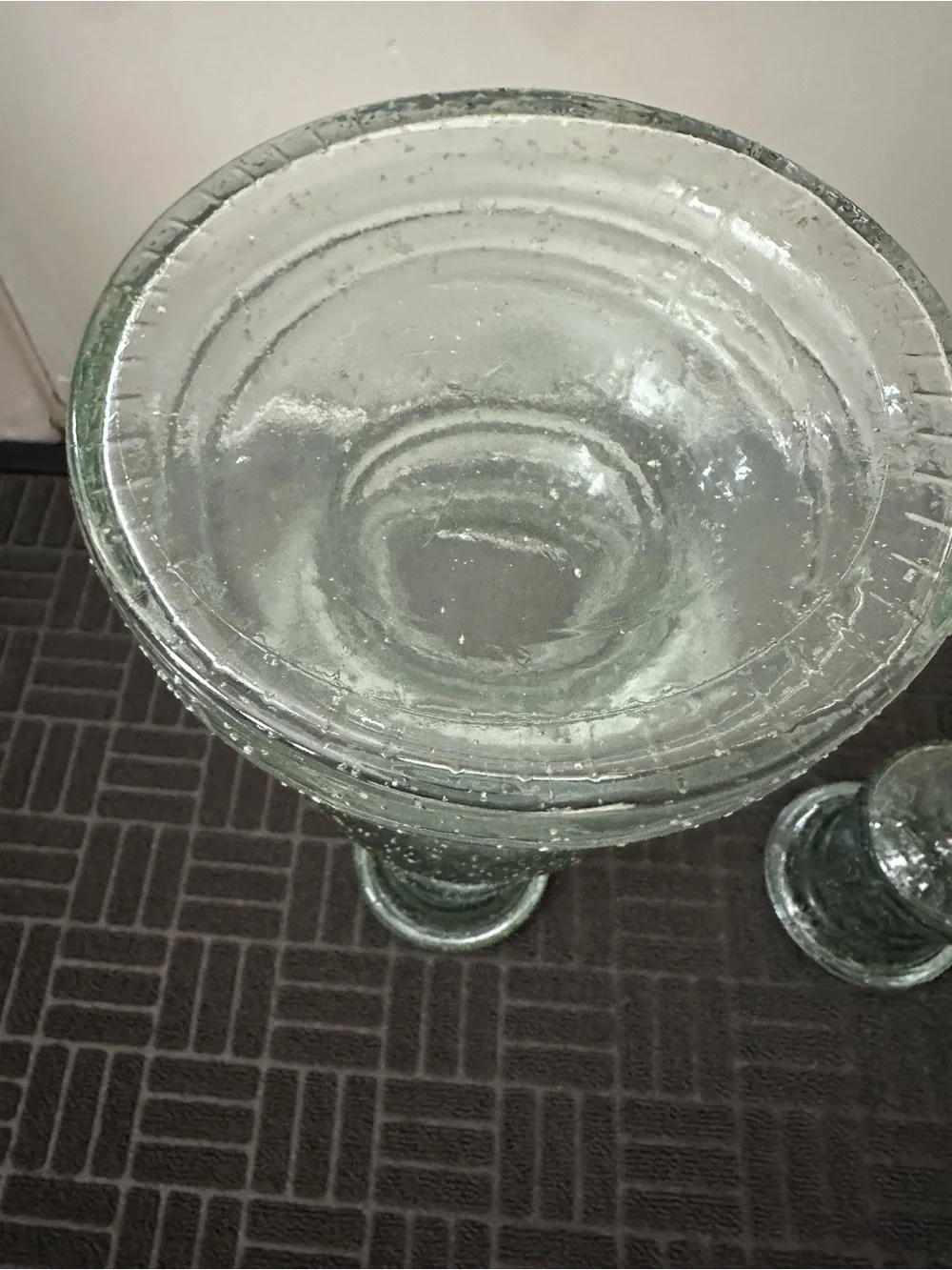 Clear Green Glass Pair Candle Holders - Home Accents